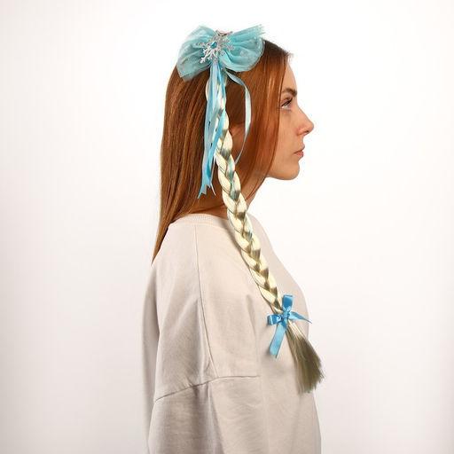 Коса на зажиме Снежная принцесса, 50 см - Simaland фото 11