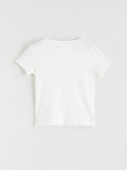 Bisiklet Yaka Hello Kitty Bask?l? K?z ?ocuk Ti??rt