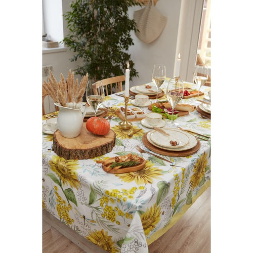Скатерть Этель. Солнечные цветы, 180?147 см, 100% хлопок, саржа 190 г/м?