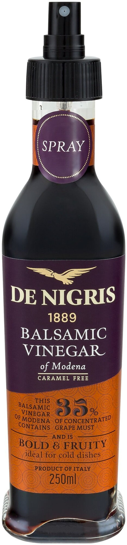 Уксус De Nigris бальзамический из Модены IGP спрей 250 мл, стекло, Италия