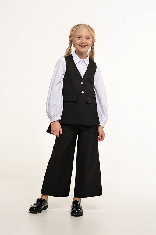 Черный школьный жилет для девочки Mooriposh, модель 1118  фото 3