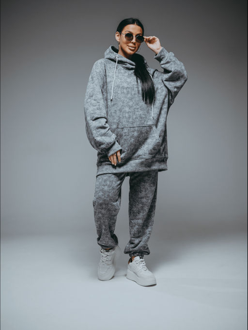 Ваниль худи женское (светло-серый варенка)