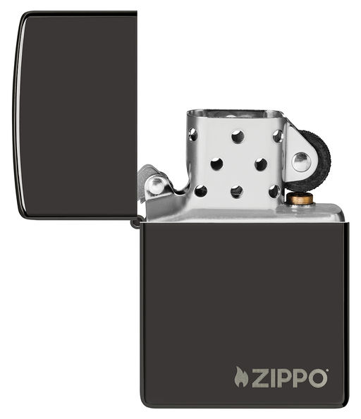 Зажигалка ZIPPO Логотип с глянцевым черным покрытием | Logo High Polish Blac 24756ZL  фото 4