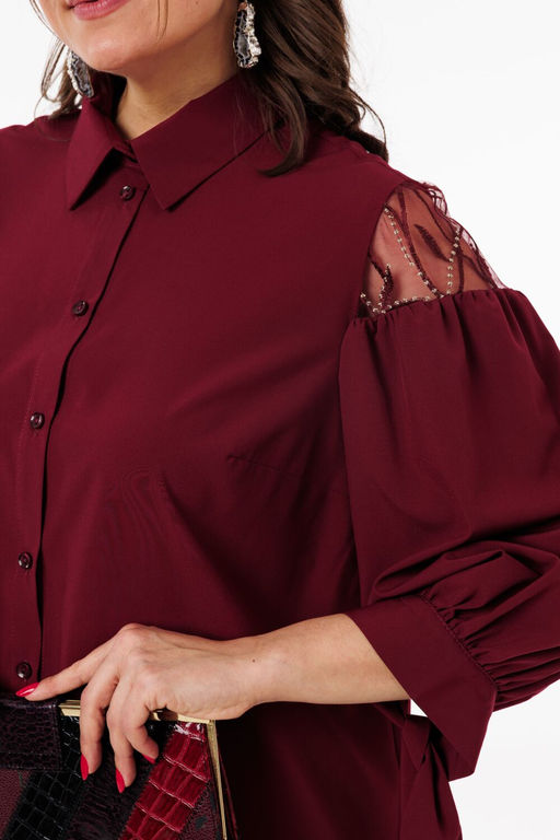 Блуза ANELLI 1238 рубиновое вино фото 8