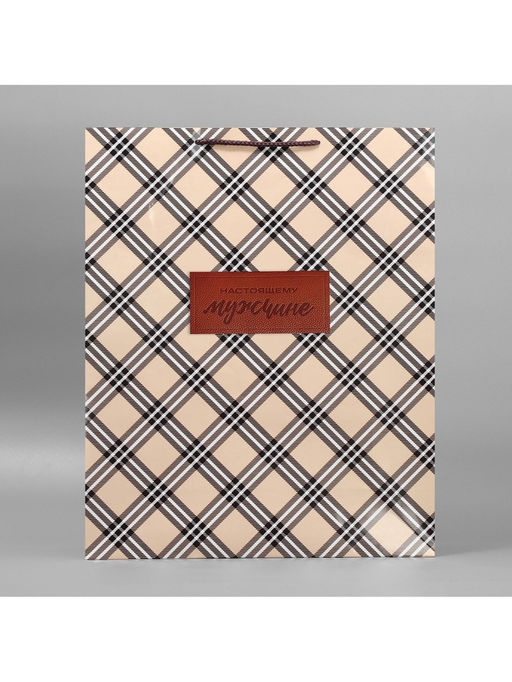Пакет подарочный ламинированный, упаковка, Настоящему мужчине, XL, 40?49?15 см