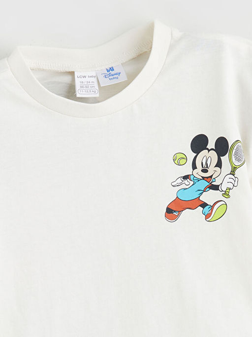 Mickey Mouse Bask?l? Erkek Bebek Ti??rt
