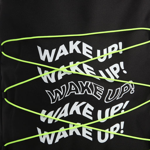 Рюкзак текстильный со шнуровкой WAKE UP, 38х29х11 см, черный - Nazamok фото 8