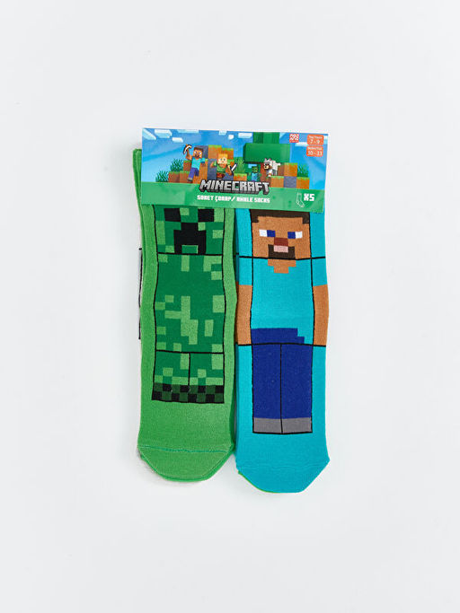 Minecraft Bask?l? Erkek ?ocuk Soket ?orap 5li