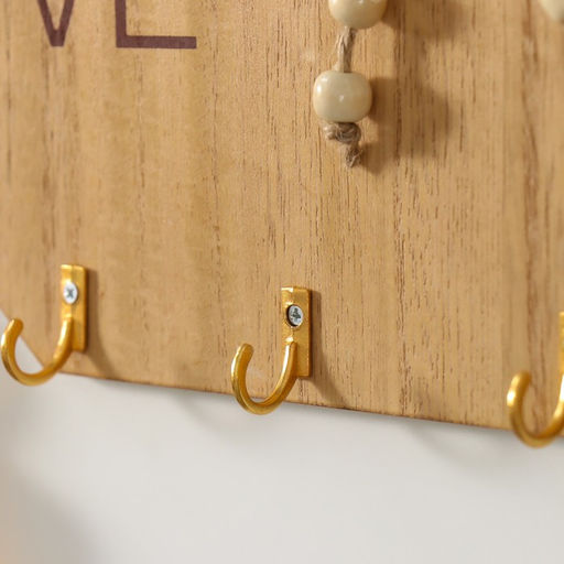 Настенные крючки декоративные Love с сердечком и бантом, дерево, 20?14 см