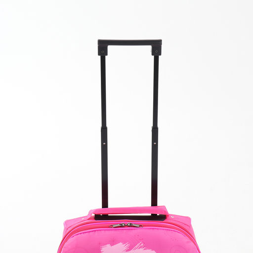 Чемодан на колёсах малый 16" на молнии, розовый