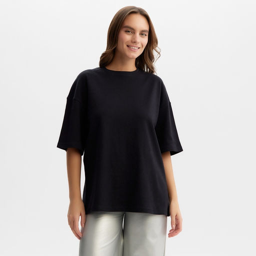 Футболка женская MIST Basic, чёрная, размер L-XL