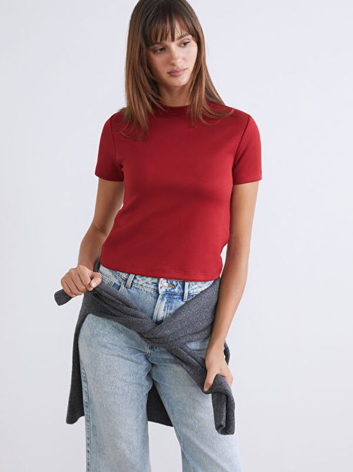 Bisiklet Yaka Kad?n Ti??rt