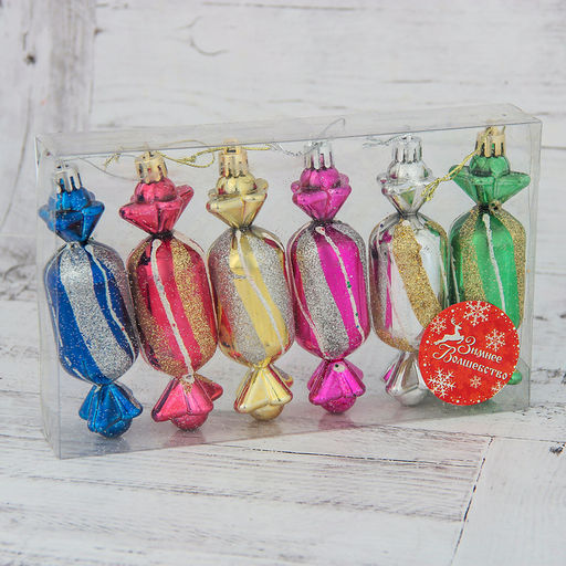 Ёлочные игрушки 6 шт. Конфеты 310.5 см, МИКС - Зимнее волшебство фото 2