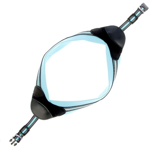 Шлейка супермягкая со светоотражающей прошивкой, обхват 62-69 см, голубая - Пижон фото 2