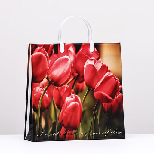 Цена за 10 шт. Пакет «Тюльпаны», мягкий пластик, 30×30 см, 120 мкм