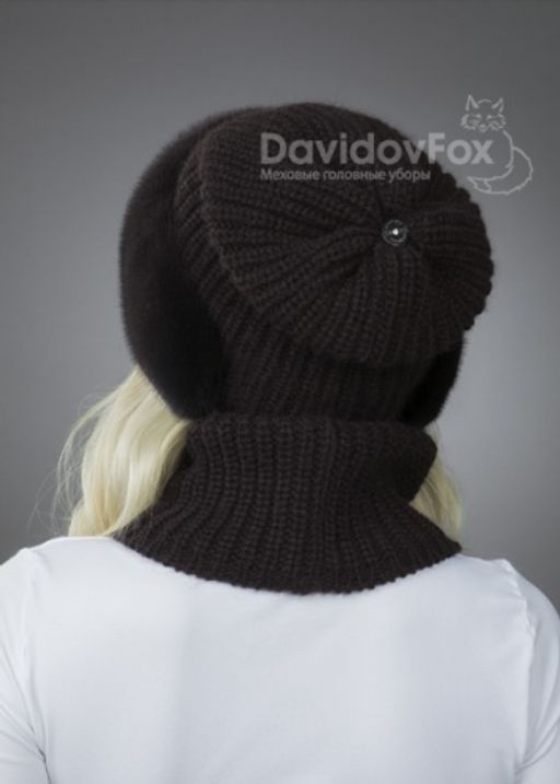 Комплект Ника норка трикотаж блэк манишка