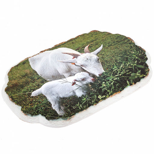 Подставка под горячее (панно) "Ферма" 14х22см h1см, керамика, фотопечать с глазурью, подложка пробковое дерево, в упаковке (Китай)