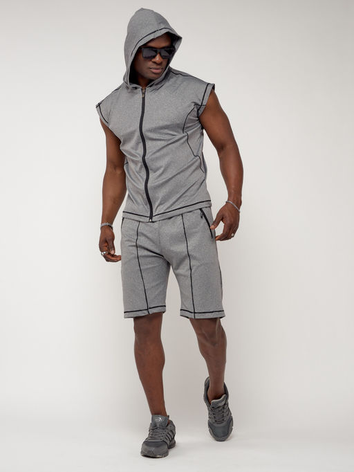 Спортивный костюм летний мужской светло-серого цвета 2262SS - FUYOUKAI фото 8