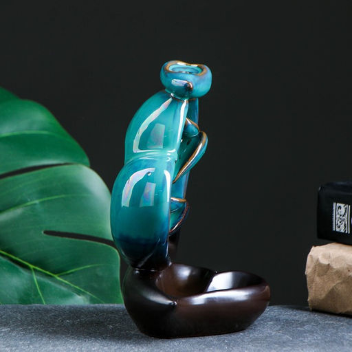 Подставка для благовоний TAKE IT EASY «Сердце», стелющийся дым, зелёное, 13×9×16 см