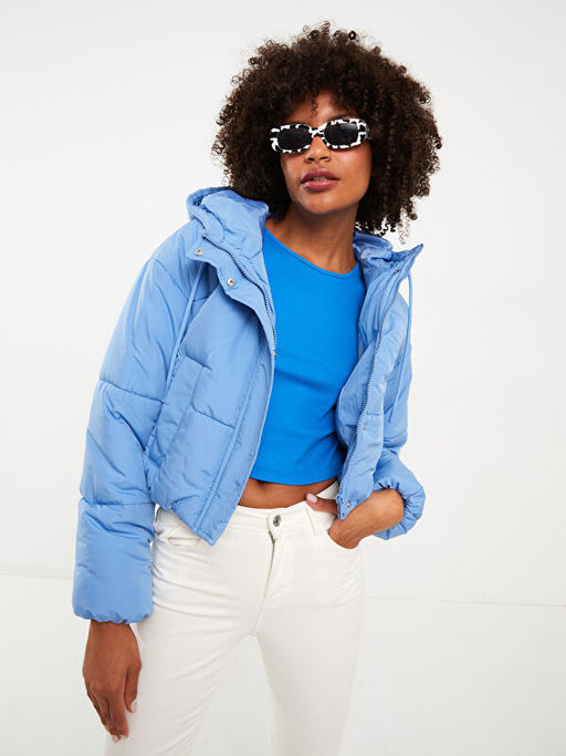 Kad?n Kap??onlu D?z ?i?me Mont