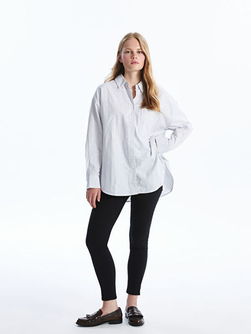 ?izgili Oversize Oxford Kad?n G?mlek - Waikiki фото 2