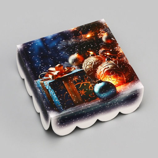 Цена за 5 шт. Коробка для печенья, кондитерская новогодняя упаковка «Исполнения желаний», 9×9×3 см