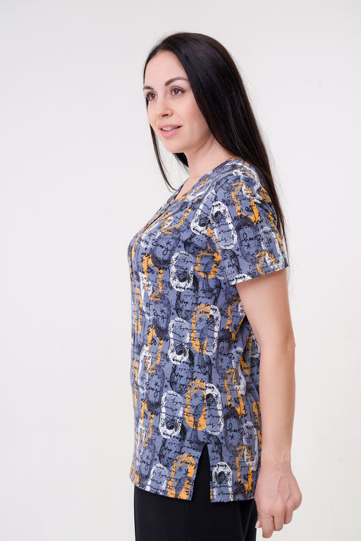 Туника женская из кулирки Наина газета макси - Амадэль фото 9