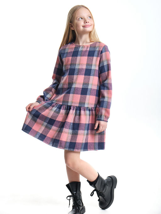 Платье для девочки нарядное детская одежда выпускной UD 7861 бежевая клетка - Mini maxi фото 5