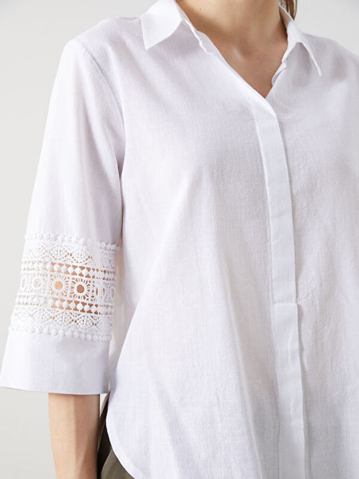 G?mlek Yaka Oversize Kad?n Bluz