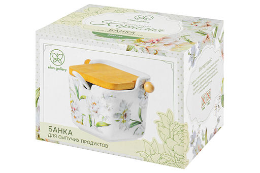 Банка д/сыпучих продуктов 250 мл 12*9,5*9 см Корнелия NEW BONE CHINA - Elan gallery фото 10