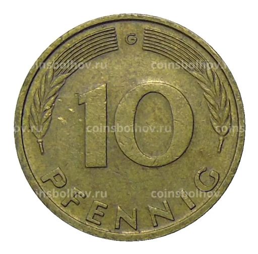Монета 10 пфеннигов 1982 года G Германия