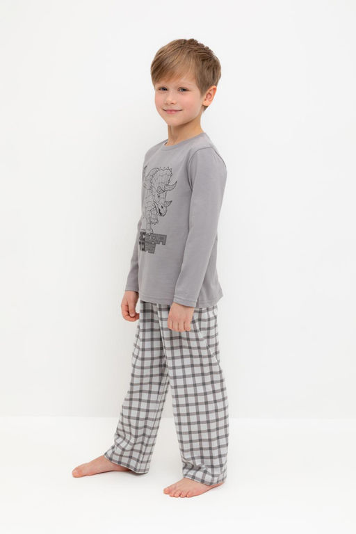 К 1600/холодный серый,клетка пижама для мал