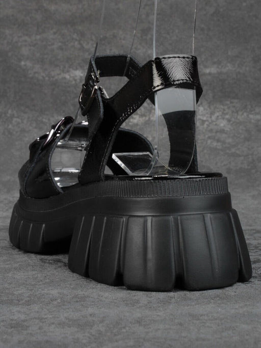 08-PEY144-5 BLACK Босоножки женские (натуральная кожа)