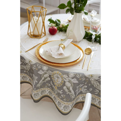 Скатерть Этель Classic style d=150см +/-3см, 100% хл, саржа 190 гр/м2  фото 2