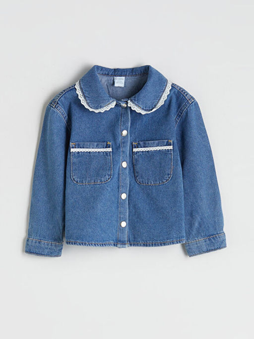 Bebe Yaka K?z ?ocuk Jean Ceket