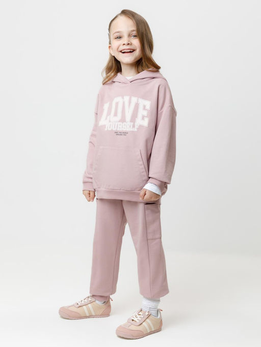 КР 302676/розовый лед джемпер (худи) для дев