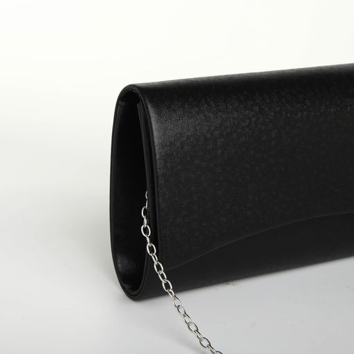 Сумка-клатч женская вечерняя на магните, на цепочке, мерцающая, чёрная