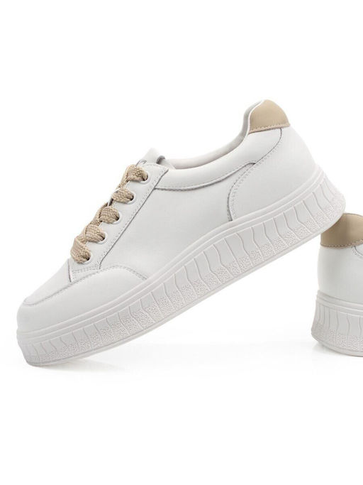 03-A338-5 WHITE Полуботинки спортивные женские (натуральная кожа)