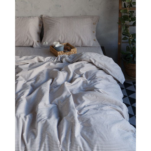 Постельное бельё Этель Полоски 1.5 сп, размер 155х210 см, 160х240 см, 50х70 см -2шт, цвет бежевый, 100% жатый хлопок, 140г фото 3