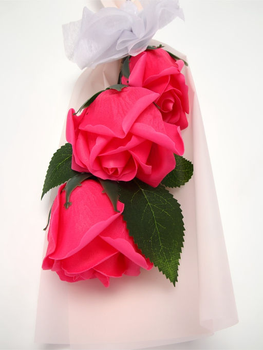 Букет из трех мыльных фуксия роз в колбе. - SB BEAUTY фото 7