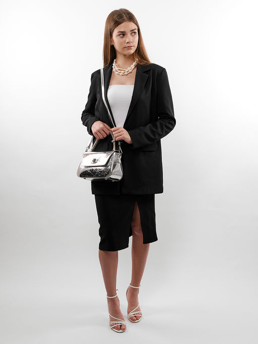 LACCOMA сумка Q6115-серебристый натуральная кожа полиэстер  фото 9