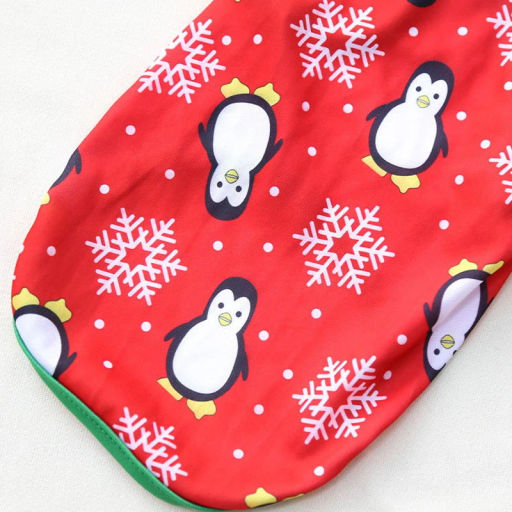 Майка для собаки "Новогодний БУМ-Веселые Пингвины" размер L (45*35см) Ultramarine