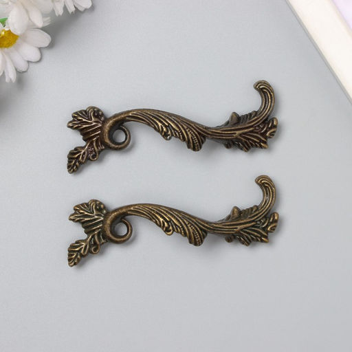 Ручка для шкатулки металл "Старинная" бронза набор 2 шт 8,5х2,6 см