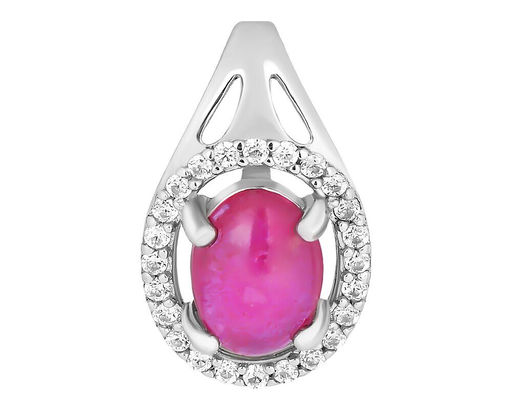 Подвеска, рубин корунд кабошон, SL-RIC7