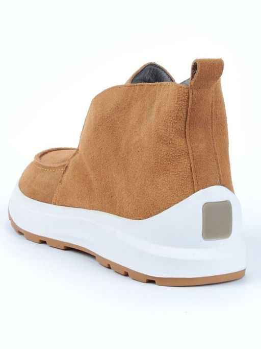 01-5280-7 BROWN Ботинки демисезонные женские (натуральная замша, байка)