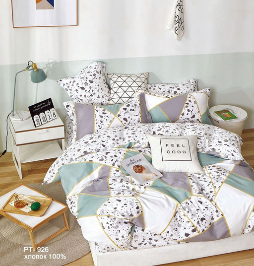 Постельное белье - Поплин Премиум 926 Камушки Семейный (молния) - Luteks фото 2