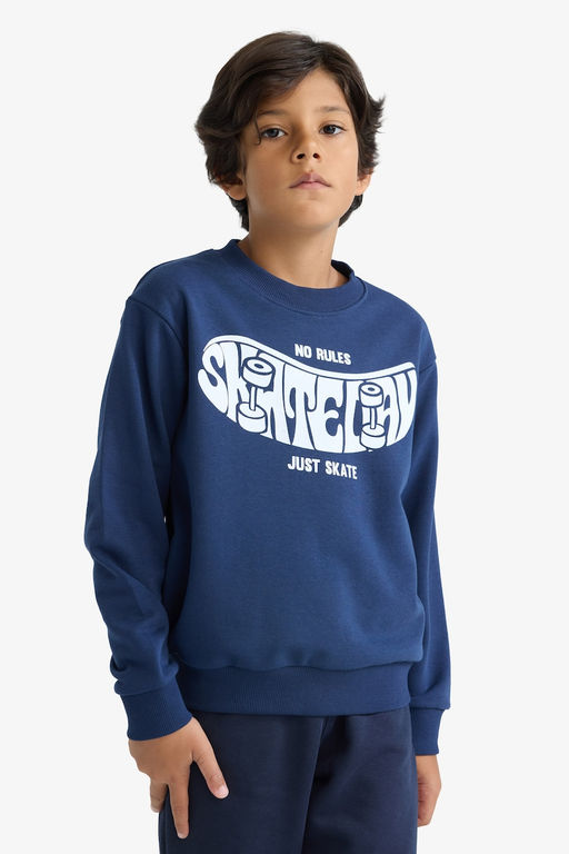 Bisiklet Yaka Bask_l_ Sweatshirt Erkek _ocuk - Defacto фото 3