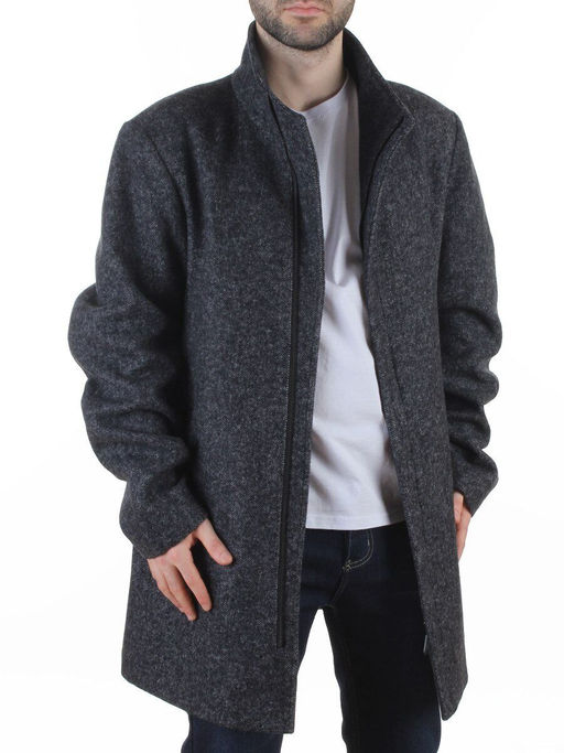 475644251 DK. GRAY Пальто Френч демисезонное мужское (65% шерсть,35% кашемир)