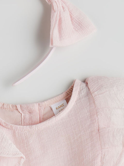 K?z Bebek M?slin Elbise ve Ta? 2li