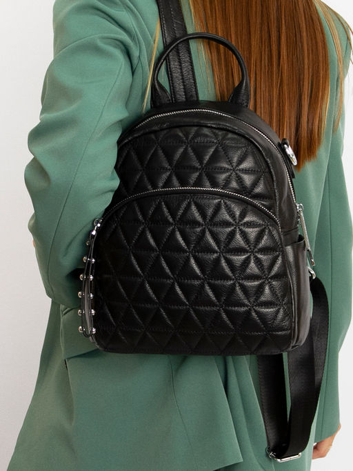 LACCOMA рюкзак 18166-черный натуральная кожа полиэстр  фото 3